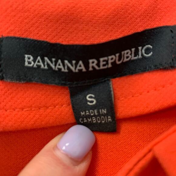 Banana Republic Womens S Top Orange Darted Neck Banded Bottom Women's - Picture 10 of 12